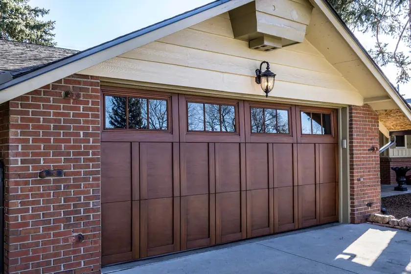 Carriage-style wood garage door